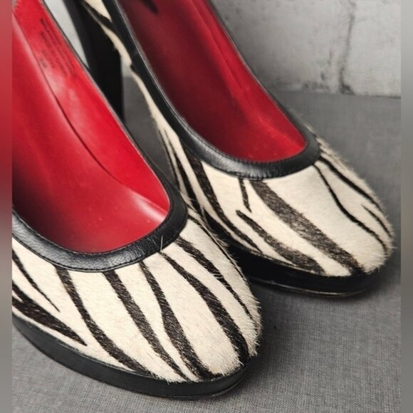 ParaPhase Faux Fur Zebra Print With Red Bottoms - Picture 8 of 11